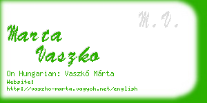 marta vaszko business card